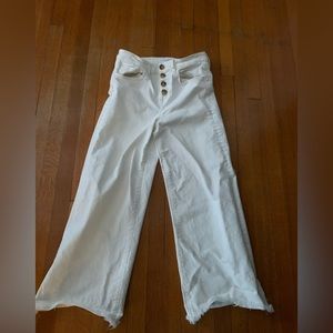 Crop white jeans